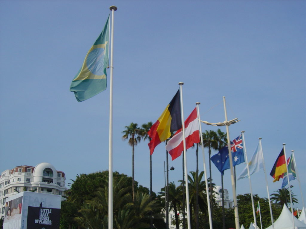 Flags at the CAnnes film festival