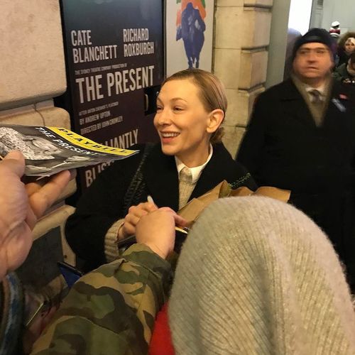 Cate Blanchett outside theatre