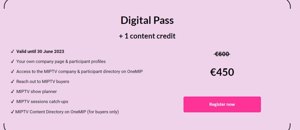 MIPTV Digital pass